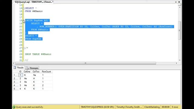 TSQL: Find and Remove Duplicates смотреть онлайн