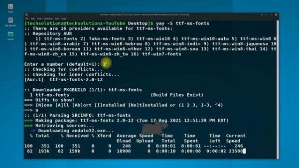 How to Install ttf-ms-fonts Package on Arch Linux | ttf-ms-fonts.git | AUR Package Install with Yay