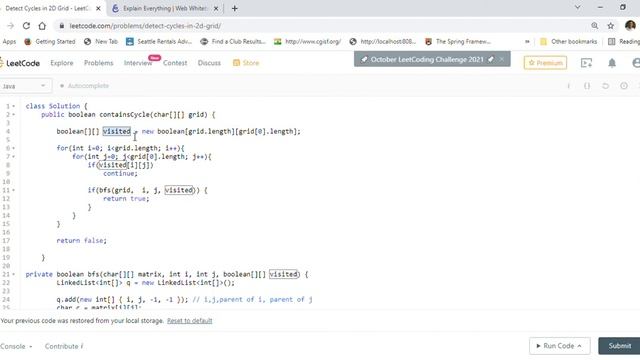 LeetCode 1559 Detect Cycles in 2D Grid - Java Solution Using BFS Explained With Examples смотреть онлайн