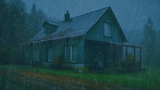 Rain Sounds & Thunderstorm On Metal Roof At Night For Sleeping - Heavy Rain For Studying, Insomnia