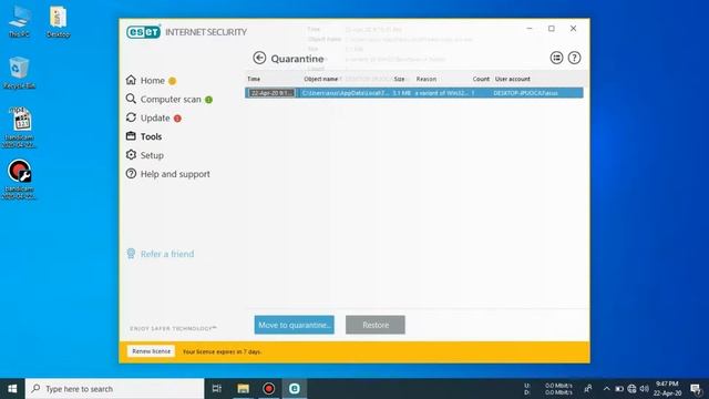 Tutorial ESET Internet Security Remove Quarantine File or Restore File смотреть онлайн