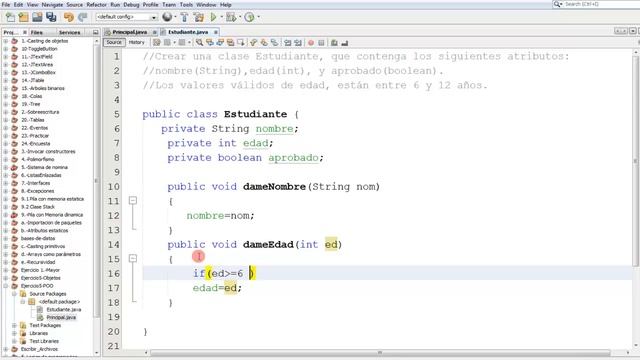 Ejercicio # 5 de Java.- Crear una clase Estudiante, con su constructor, y métodos setters y getters смотреть онлайн