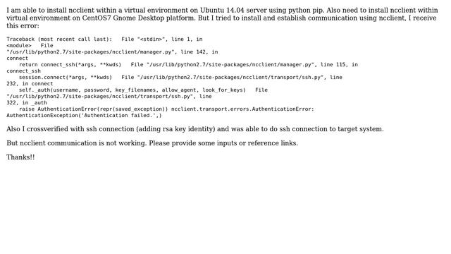 How to install ncclient correctly on CentOS7? смотреть онлайн