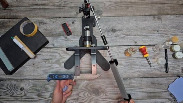 48. Заточка туристического ножа сталь PGK. Гриталоны+паста 14/10.