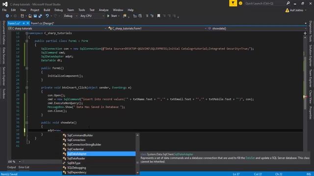 How To Show Data In DataGridview In C# From Sql Server смотреть онлайн