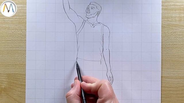 Как нарисовать баскетболиста с мячом поэтапно СТЕФЕН КАРРИ / Stephen Curry Drawing