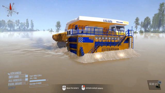 Spintires MudRunner BELAZ Giant Truck Driving Through A Flooded City смотреть онлайн