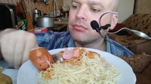 МУКБАНГ САРДЕЛЬКИ и спагетти / ОБЖОР кабачковая икра