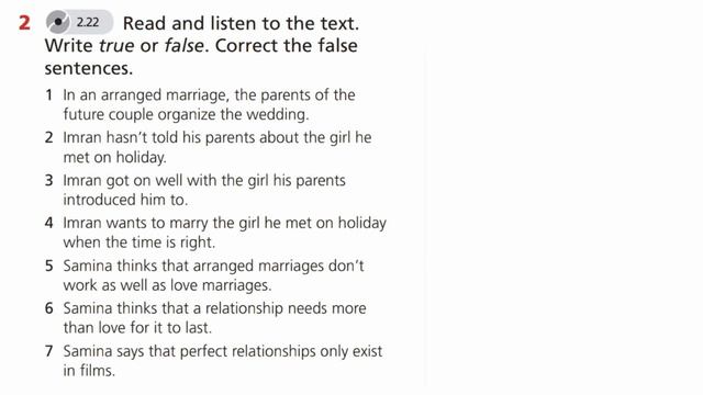 English Plus 9. Module 6.Marriage Ex 2 P. 70