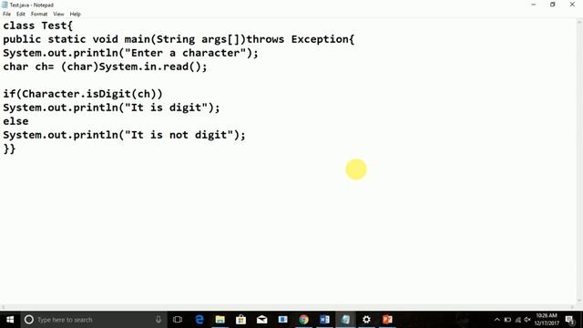 Read a character from the user and display whether it is a number or not смотреть онлайн