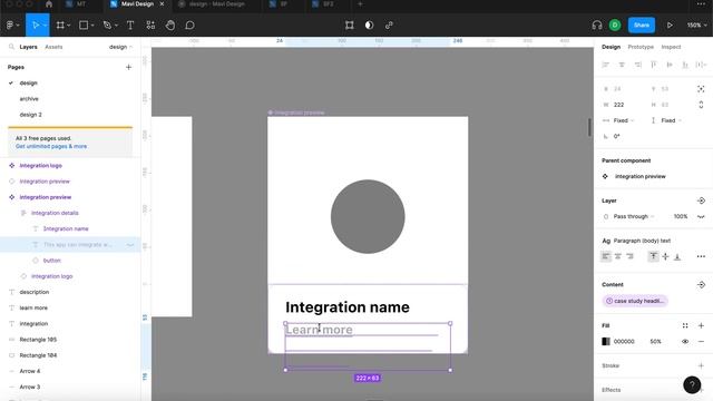 WEB DESIGN IN FIGMA ep.25: Integrations Page pt.1 (Using Nested Components) – Free UX / UI Course смотреть онлайн