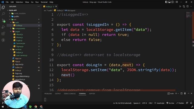 ? Writing Login Logic in React JS | Blogging Application | LocalStorage | Hindi смотреть онлайн