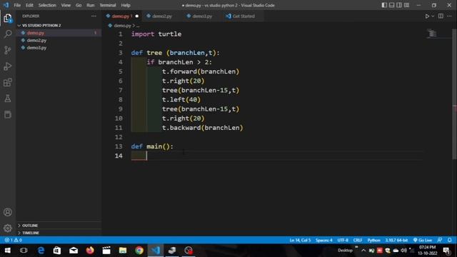 Tree Animation Drawing With Python.#pythontutorial #animation #tree смотреть онлайн