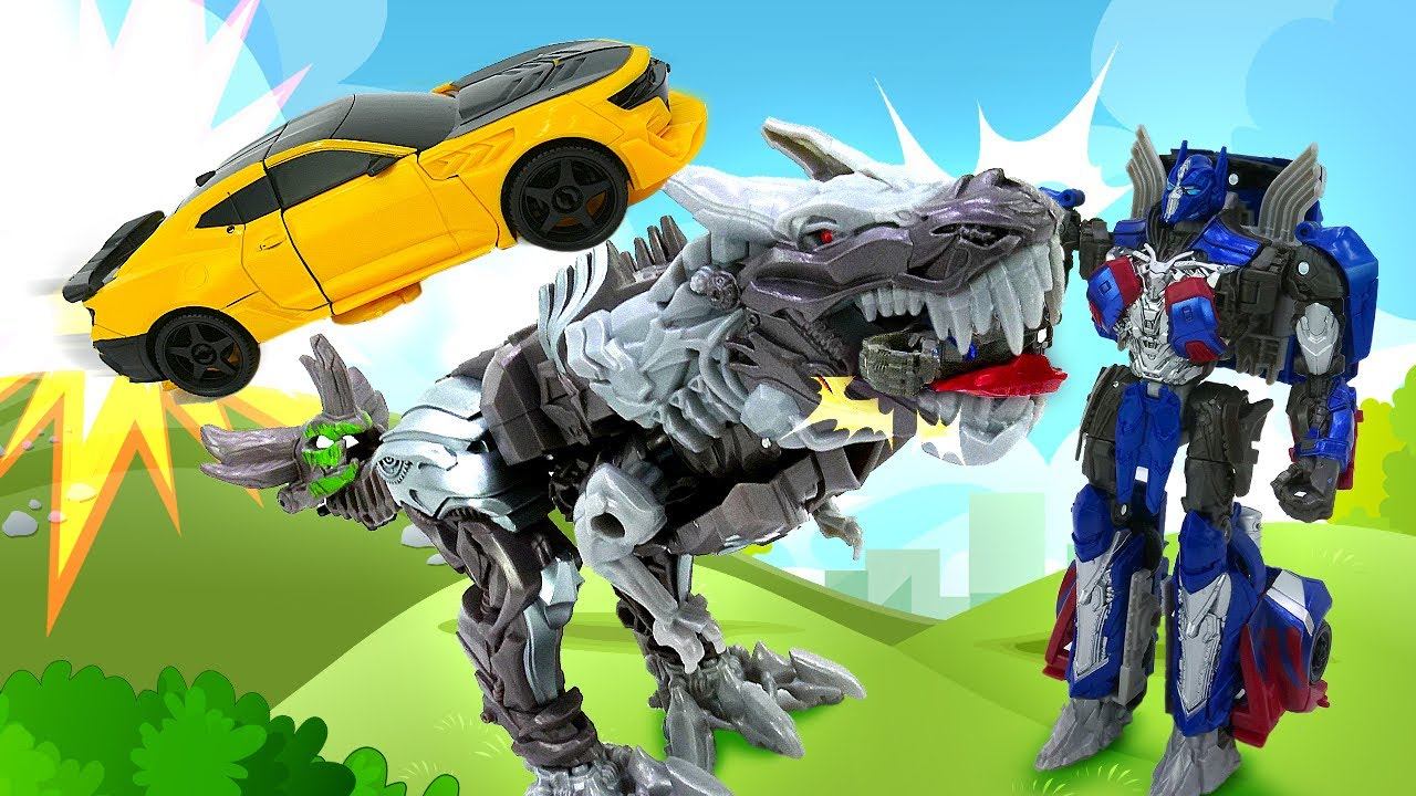 Игры с Трансформерами - Автоботы Бамблби и Оптимус в ловушке Десептиконов! - Видео игры битвы онлайн смотреть онлайн