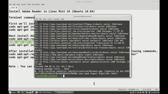 Install Adobe Reader in Linux Mint 18 ( Ubuntu 16.04 ) смотреть онлайн