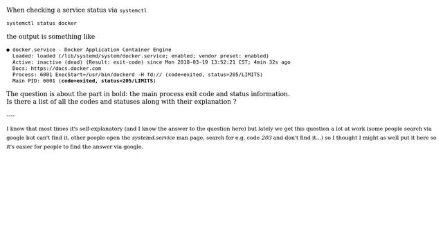 Unix & Linux: systemctl - service exit codes and status information explanation смотреть онлайн