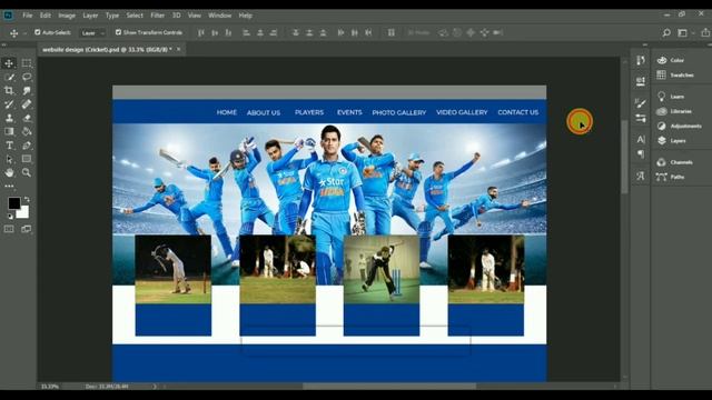 Webpage Template Design step by step - Photoshop CC смотреть онлайн