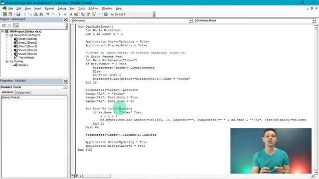 Index / Table Of Contents In Excel VBA | Speed Run | Excelerate