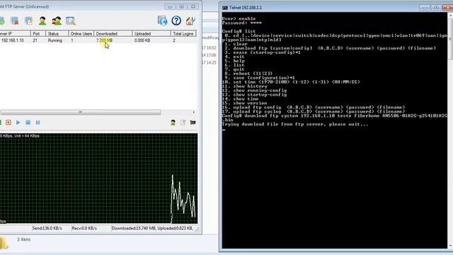 fiberhome ONU firmware upgrade via FTP смотреть онлайн