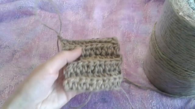Прямоугольный простой коврик из джута. Описание для начинающих. Образец. Расчет петель. (часть 1). смотреть онлайн