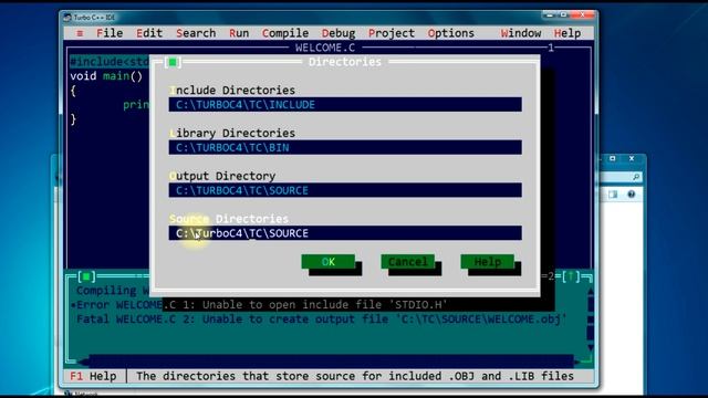 Unable to Open include file stdio.h in turbo c FIXED смотреть онлайн