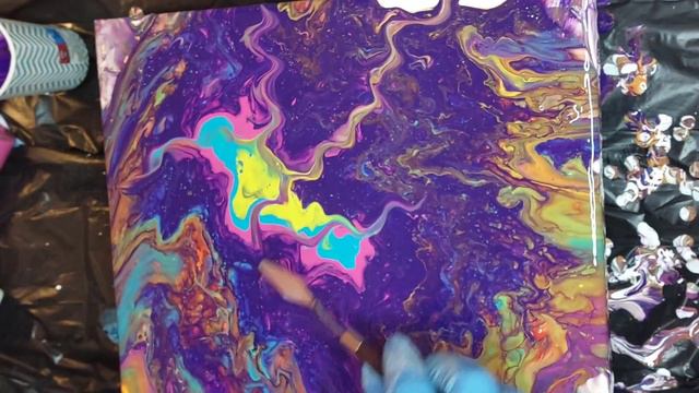Composition In Abstract Art || Fluid Abstract Art || Acrylic Paint Pouring On  Canvas