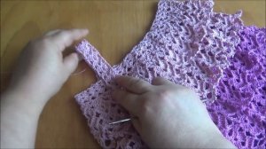 Сарафан крючком с рюшами для девочки  Часть 2