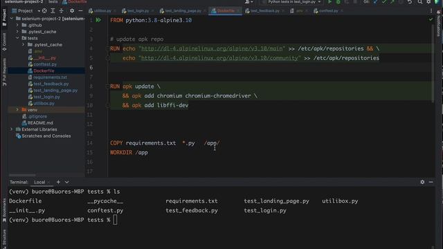 selenium python tests in docker смотреть онлайн