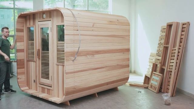Redwood Outdoors - 8-person Cube Sauna Assembly Video