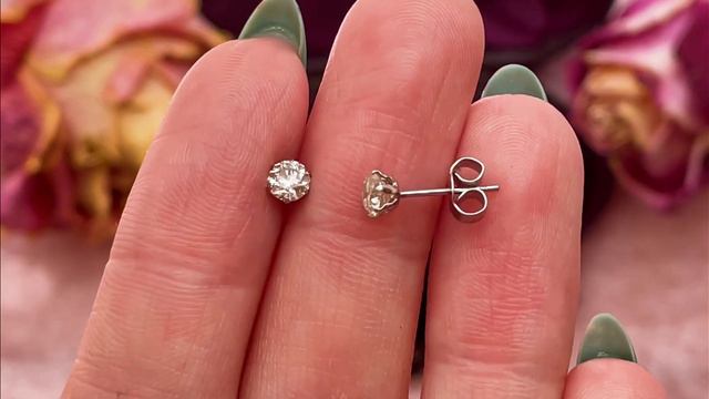 Platinum Diamond Stud Earrings (0.50ct) #8105 смотреть онлайн