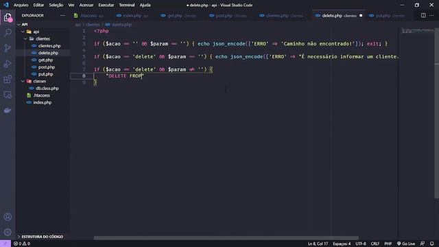 #5 - PHP - API sem usar framework (Parte 5 - DELETE) смотреть онлайн