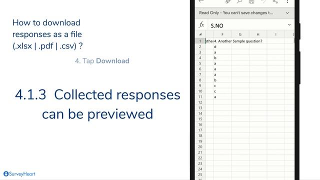 SurveyHeart - How to download responses as a file (.xlsx/.pdf/.csv) in a form? смотреть онлайн