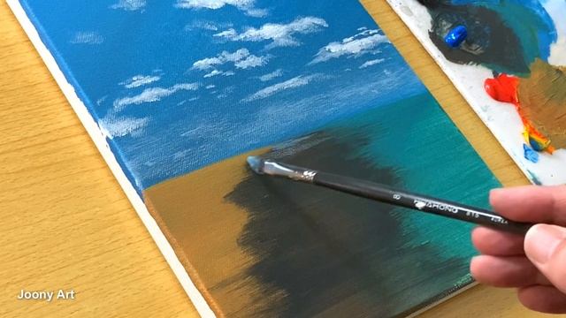 Spring Seascape Painting / Acrylic Painting For Beginners / STEP By STEP