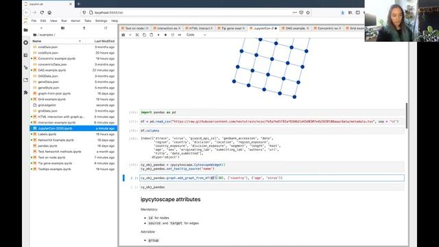 Jupyter Community Tools and Practices Marian Meireles 121 Meireles main screencast ipycytoscape смотреть онлайн