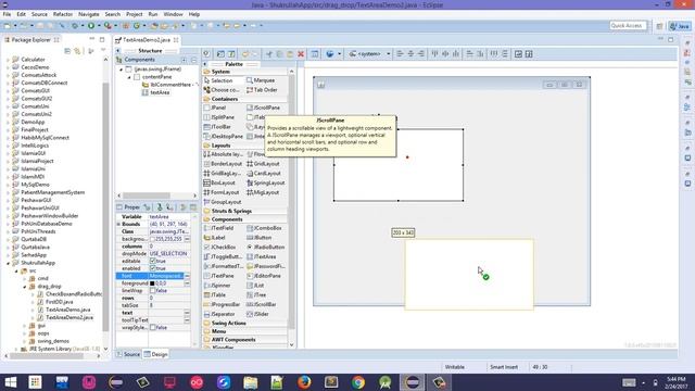 TextArea and Scrolbar java totorial смотреть онлайн