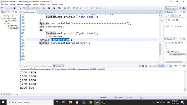 for loops and Do while loops in Java смотреть онлайн