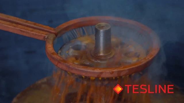 Закалка ТВЧ зубьев шестеренки индуктором-спрейером смотреть онлайн