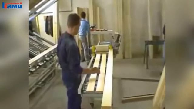 Веерные ваймы SL-PH 6/6,8 | Демонстрация работы вайма в цеху по производству клееного щита смотреть онлайн