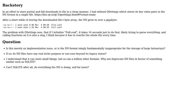 Why shouldn't I be using SQLITE instead of the INI format in all cases? смотреть онлайн