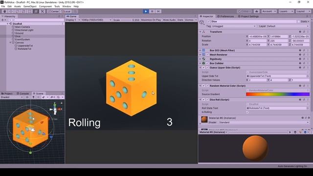 In Place Dice Roll | Cube Rotation | Unity 3DTutorial смотреть онлайн