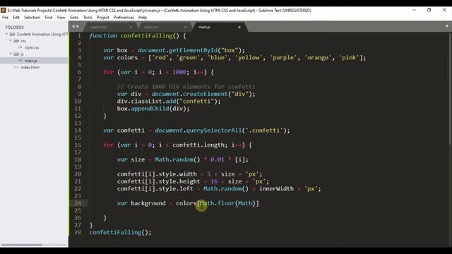 Confetti Falling Animation Using HTML CSS and JavaScript смотреть онлайн