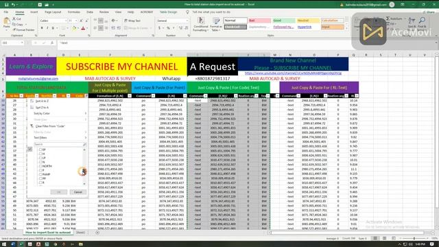 Excel to AutoCAD এক্সেল To অটোক্যাড How to Import Excel to Autocad, improt x y point to autocad смотреть онлайн