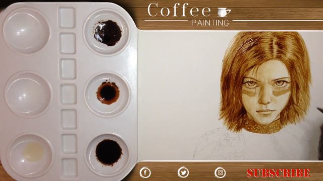 Drawing Alita Cyborg Battle Angel |Coffee Art|Coffee Painting 2020|Traditional Art and Painting 202 смотреть онлайн