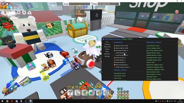 ROBLOX BEST BEE SWARM SIMULATOR SCRIPT/HACK [ OP AUTOFARM , 2MILLION HONEYS PER SECOND , MAX LEVEL смотреть онлайн