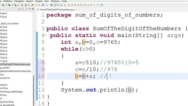 Java Logical Program : Sum of the Digits of Any Number смотреть онлайн