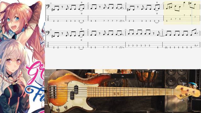 backingtrack Hai To Gensou No Grimgar - Knew Day Bass tab (no guitar no vocal) смотреть онлайн