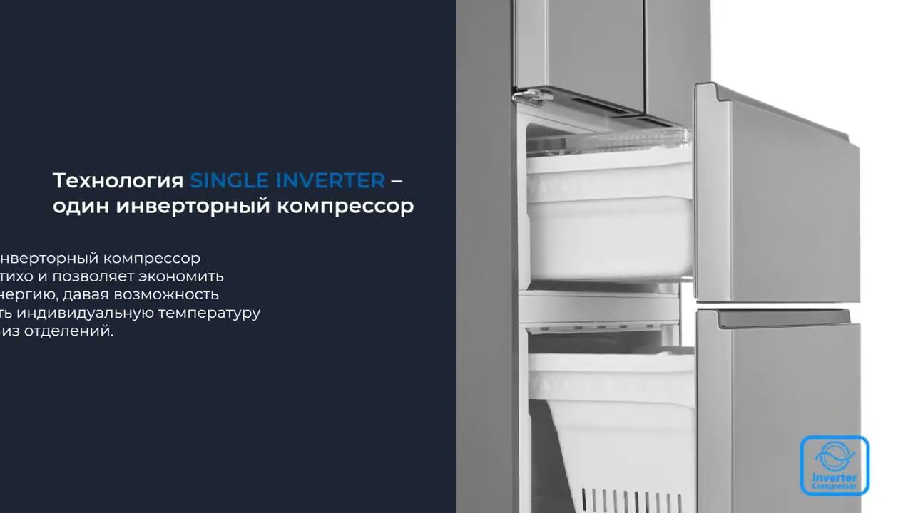 Холодильник трехкамерный ZUGEL ZRFD361X смотреть онлайн