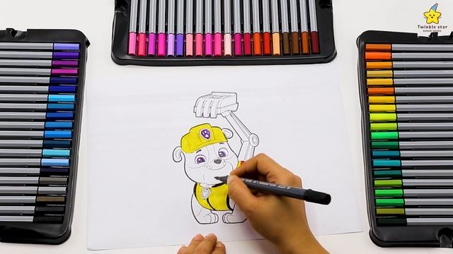 "Step-by-Step: Drawing Rubble from Paw Patrol using 2D Shapes | Cute and Easy Tutorial" смотреть онлайн