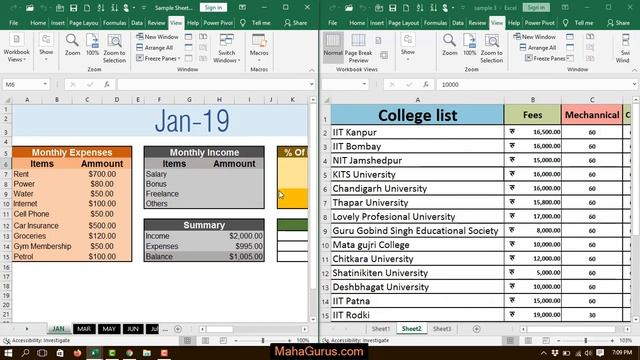 How to Arrange Windows as Tiled in excel- Arrange Windows Tiled in Excel Tutorial смотреть онлайн