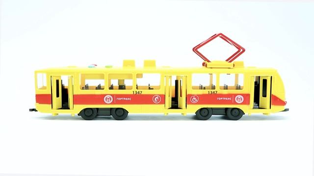 Модель пластик свет-звук ТРАМВАЙ 30 см, двери, инерц, желт, ТМ Технопарк, 329109 смотреть онлайн